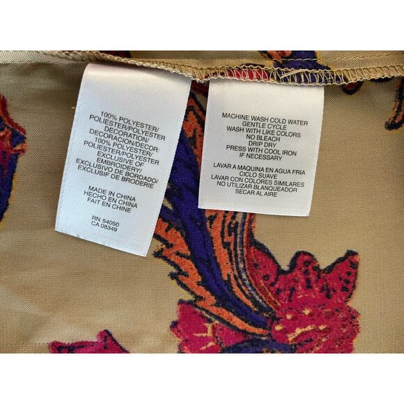 Jones New York Women Plus 2X Jewel Tone Embroidered 3/4 Sleeve Tunic Top - Picture 5 of 5